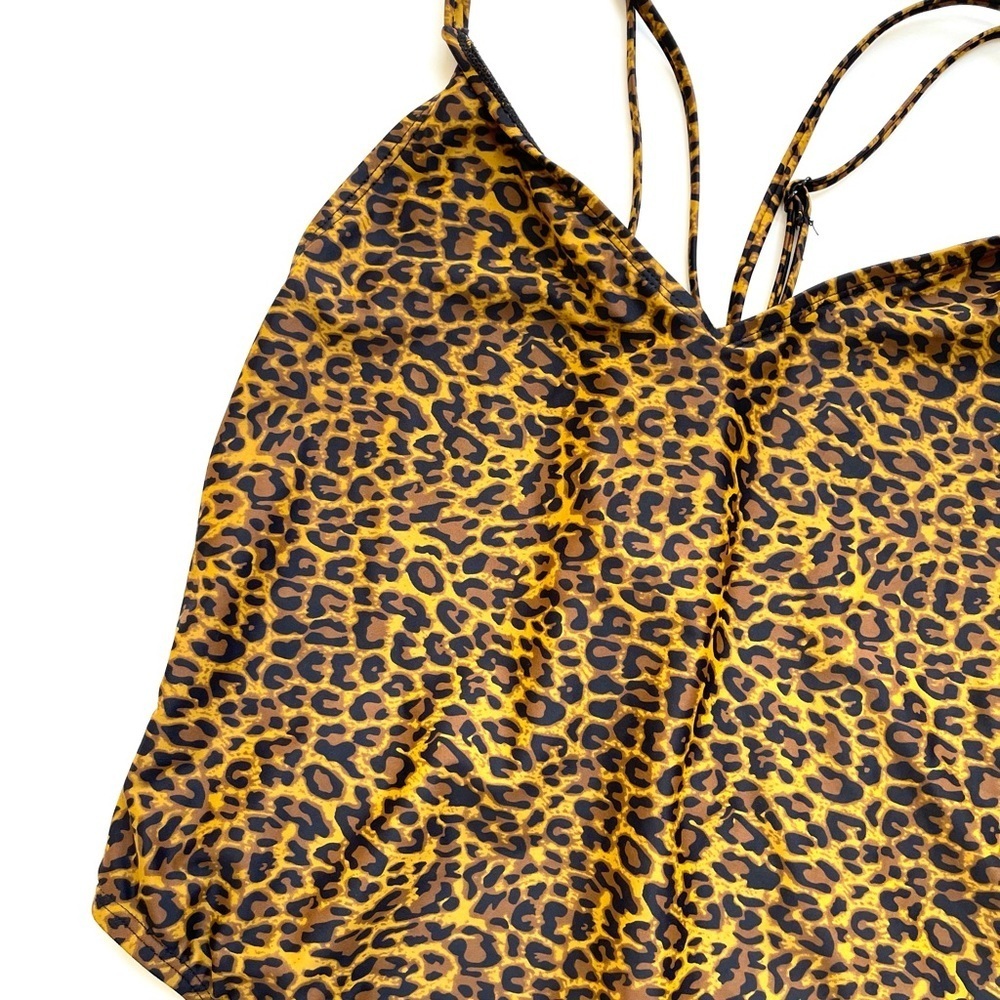 Kendall + Kylie Leopard Printed One-Piece Swimsuit NWT - Picture 3 of 10